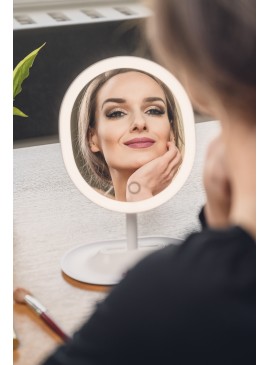 Lusterko do makijażu Humanas HS-ML03 z podświetleniem LED – białe
