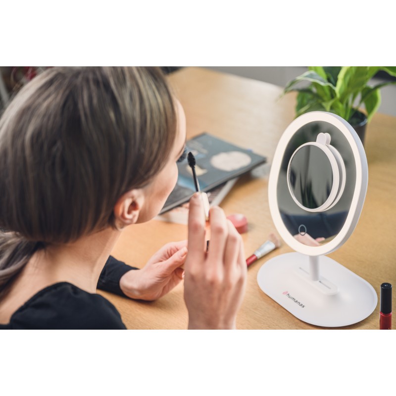 Lusterko do makijażu Humanas HS-ML03 z podświetleniem LED – białe
