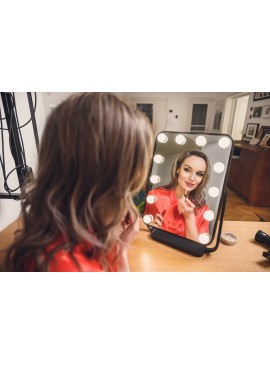 Lustro do makijażu Humanas HS-HM01 z oświetleniem LED – białe