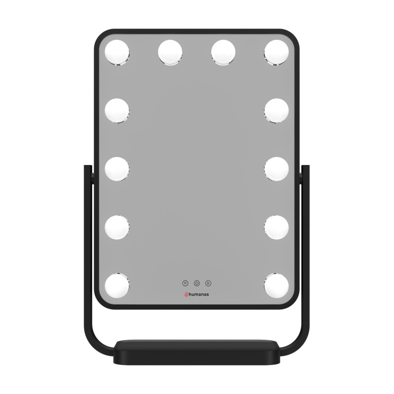 Lustro do makijażu Humanas HS-HM01 z oświetleniem LED – czarne