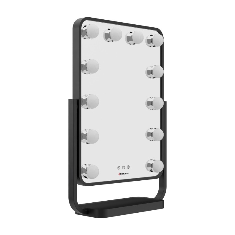 Lustro do makijażu Humanas HS-HM01 z oświetleniem LED – czarne
