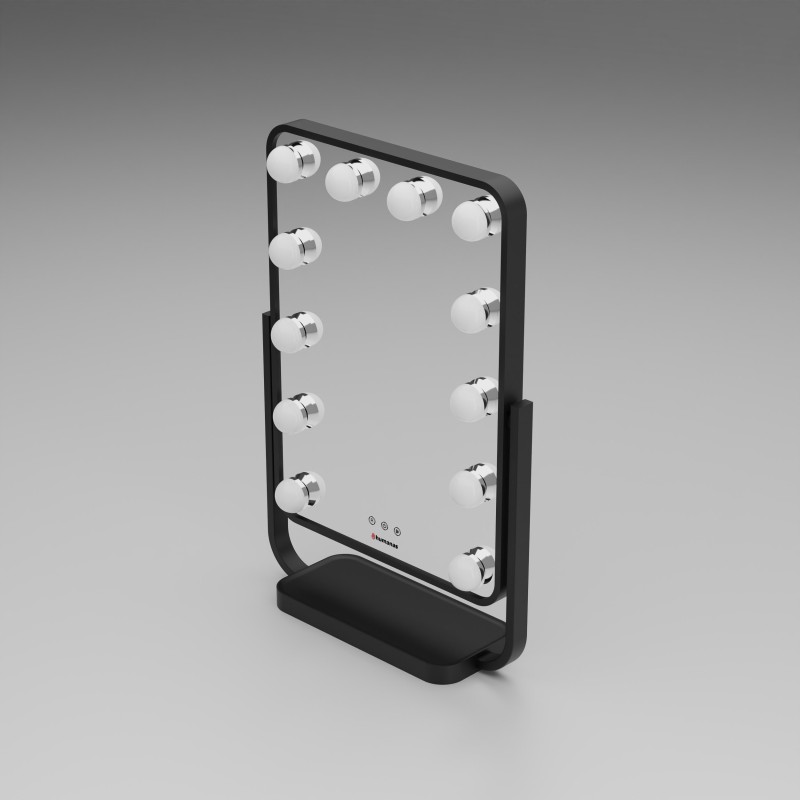 Lustro do makijażu Humanas HS-HM01 z oświetleniem LED – czarne
